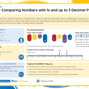 5M027 Master Comparing Numbers with 1s and up to 3 Decimal Places FREE