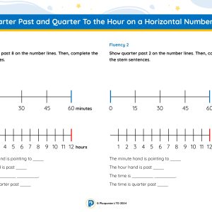 2M034 Master Quarter Past and Quarter to the Hour on a Horizontal Number Line