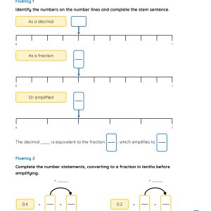 5M033 Master Equivalent Fractions as Decimals 1